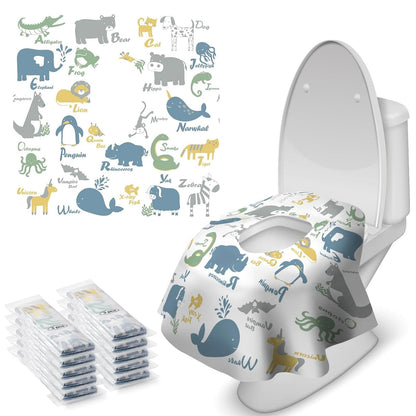 Blissful Diary 30 Pcs Toilet Seat Covers Disposable for Toddlers & Adults, Extra Large Waterproof, Portable Package for Travel, Kids Potty Training(Purple Flowers)