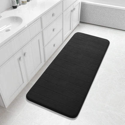 Yimobra Memory Foam Bath Mat, Super Soft Absorbent Bathroom Rug Non Slip, Quick Dry, Machine Washable Floor Carpet for Tub Shower, Home Decor Accessories, 24x17, Cream