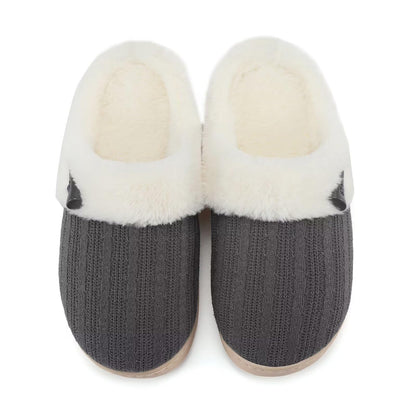 NineCiFun Women's Fuzzy House Slippers Memory Foam Cute Ladies Home Shoes