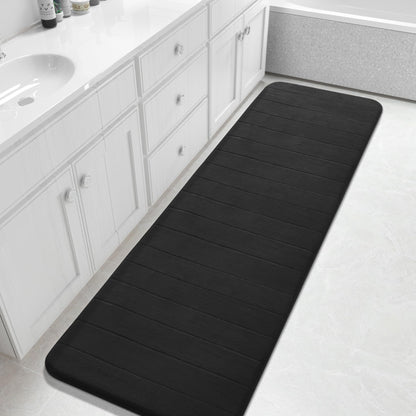 Yimobra Memory Foam Bath Mat, Super Soft Absorbent Bathroom Rug Non Slip, Quick Dry, Machine Washable Floor Carpet for Tub Shower, Home Decor Accessories, 24x17, Cream