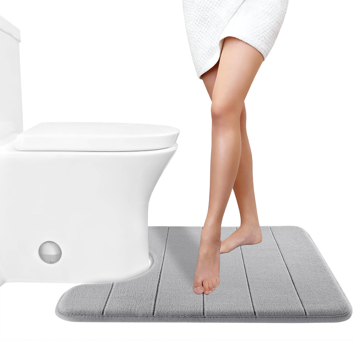 Yimobra Memory Foam Bath Mat, Super Soft Absorbent Bathroom Rug Non Slip, Quick Dry, Machine Washable Floor Carpet for Tub Shower, Home Decor Accessories, 24x17, Cream