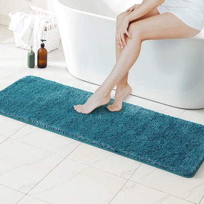 MIULEE Teal Bathroom Rugs Soft Small Microfiber Bath Mat 16x24 Inch
