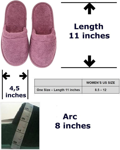 Arus Women's Turkish Terry Cotton Cloth Bath Spa Slippers Powder Pink 6-9.5