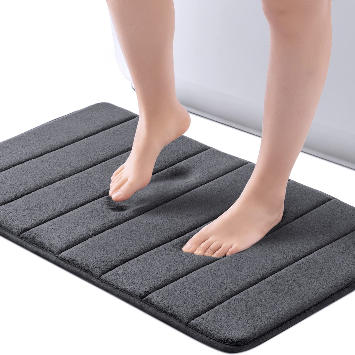 ROSMARUS Memory Foam Bath Mat, 17''x24'', Pink