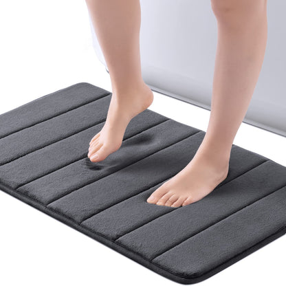 ROSMARUS Memory Foam Bath Mat, 17''x24'', Pink