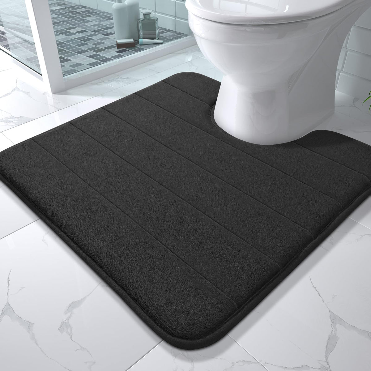 Yimobra Memory Foam Bath Mat, Super Soft Absorbent Bathroom Rug Non Slip, Quick Dry, Machine Washable Floor Carpet for Tub Shower, Home Decor Accessories, 24x17, Cream