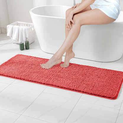 MIULEE Teal Bathroom Rugs Soft Small Microfiber Bath Mat 16x24 Inch