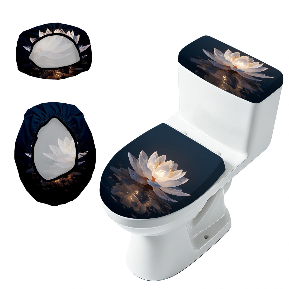 2 Piece Toilet Seat Cover Set with Tank Cover for Bathroom Decor