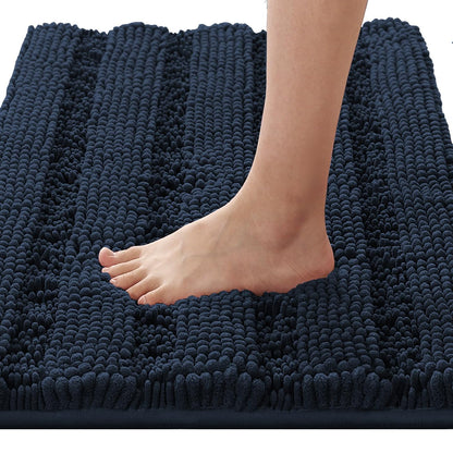 H.VERSAILTEX Bath Rugs for Bathroom Non Slip Bath Mats Extra Thick Chenille Striped Rug 20" x 32" Absorbent Non Skid Fluffy Soft Shaggy Washable Dry Fast Plush Mat for Indoor, Bath Room, Tub - Sage