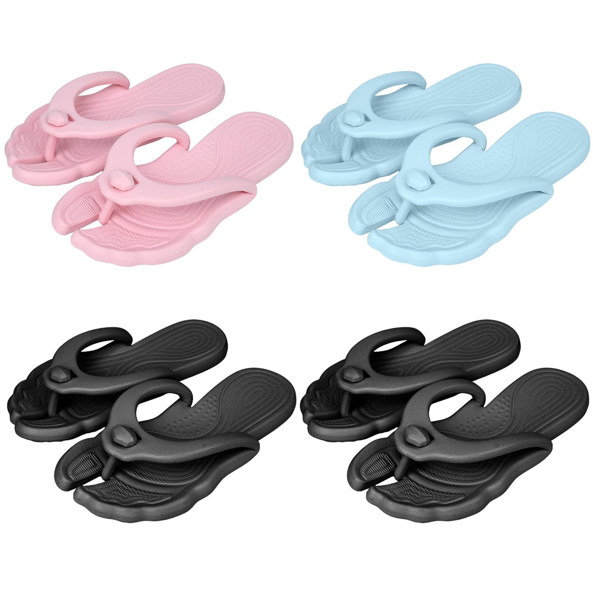 ZOORON Flip Flops for Women Men Travel Slippers Shower Shoes Foldable Bathroom Camp Beach Sandals Lightweight Non-Slip Quick Dry