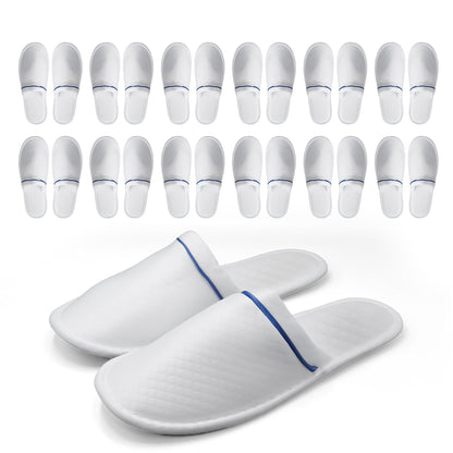 Indoor Spa Slippers 6–12 Pairs – Unisex Washable, Non-Slip Closed Toe Disposable Slippers for Guests, Bathroom, Bedroom, Hotel, House, Bride, Travel and Shoeless Home