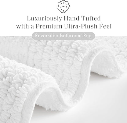 Madison Park Splendor Reversible 100% Cotton Bath Rug, 21 x 34, White