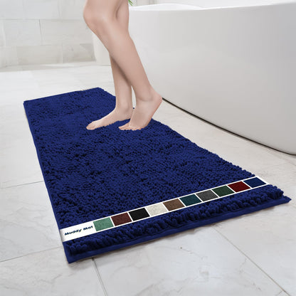Muddy Mat Chenille Bathroom Rugs Quick Dry Microfiber Mats Non Slip Washable, Extra Thick, Soft and Highly Absorbent Bath Mats for Bathroom, Kitchen, and Shower Floor - Grey Small 28"X18"