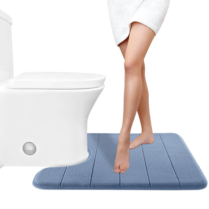 Yimobra Memory Foam Bath Mat, Super Soft Absorbent Bathroom Rug Non Slip, Quick Dry, Machine Washable Floor Carpet for Tub Shower, Home Decor Accessories, 24x17, Cream