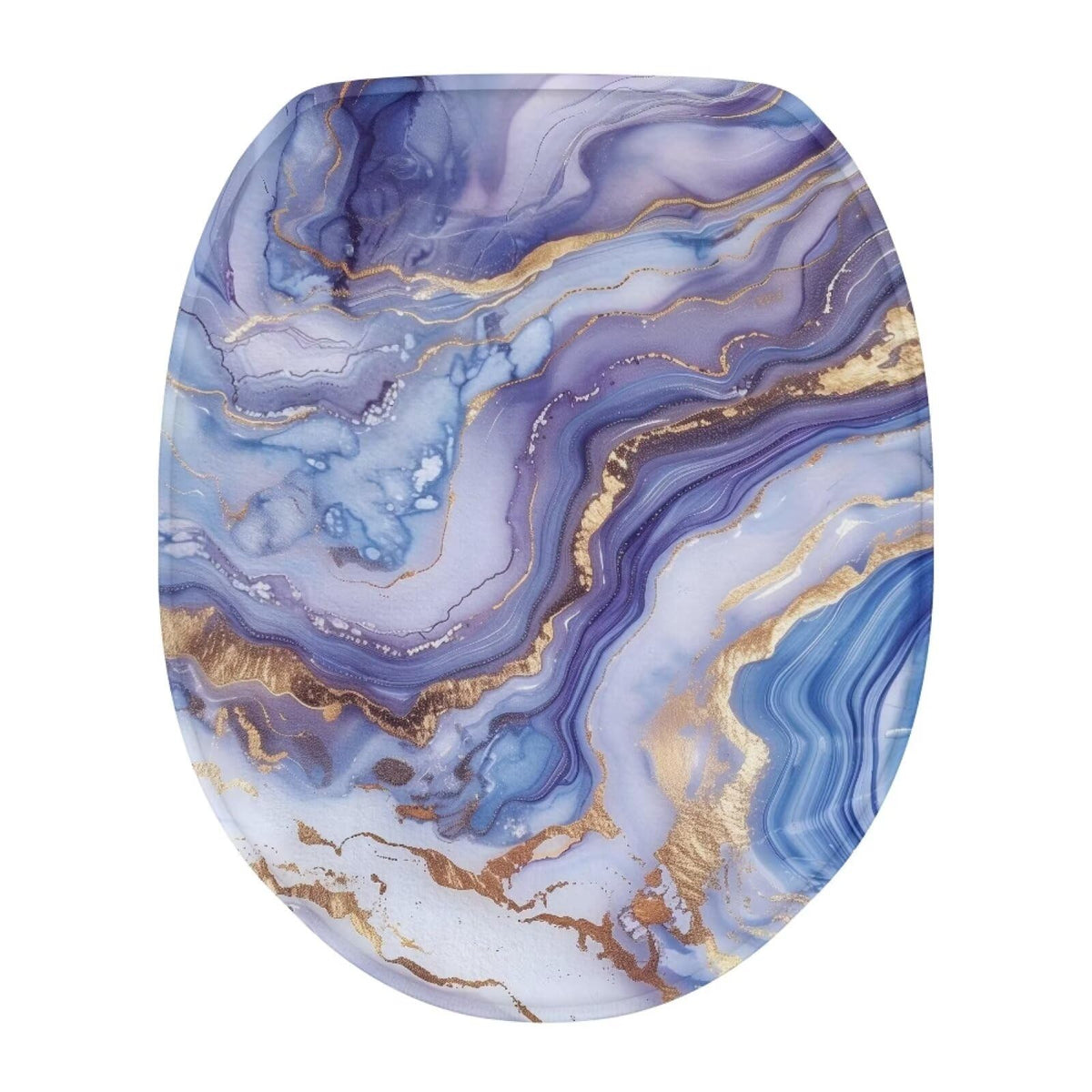 Purple Lavender Elongated Toilet Seat Cover Soft and Absorbent Fabric Toilet Lid Cover Oval Fits Most Standard Lids with Elastic Band for Bathroom Decor Accessories Protective