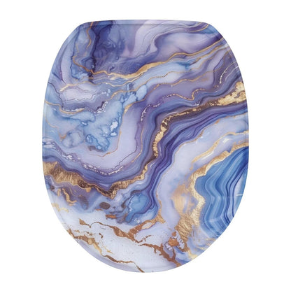 Purple Lavender Elongated Toilet Seat Cover Soft and Absorbent Fabric Toilet Lid Cover Oval Fits Most Standard Lids with Elastic Band for Bathroom Decor Accessories Protective
