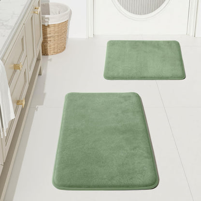 HUXMEYSON Bathroom Rugs Sets 3 Piece, Non-Slip & Quick Dry Bath Mat Set, Ultra Soft Velvet Bath Rugs for Bathroom, Toilet and Shower Floor, Grey