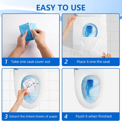 Toilet Seat Covers 60 Pack, Flushable Water Soluble, Biodegradable