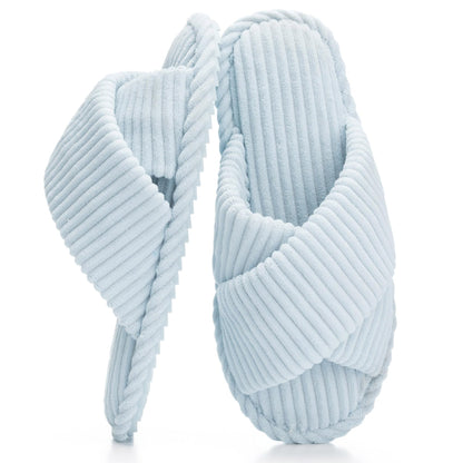 GOEWY Slippers for Women with Memory Foam Open toe House Bedroom Shoes