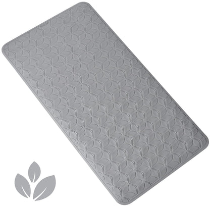 Non-Slip Rubber Bathtub Mat with Suction Cups, 16 × 28 Inch (White)