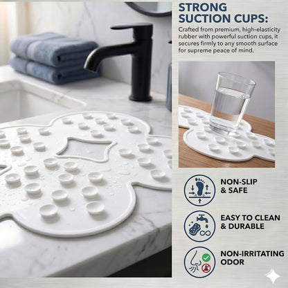 Webos Patented Non Slip Bathtub Mat Shower Bath Mats with Strong Suction Cups Superior Grip&Drainage Soft Heavy Duty Natural Rubber Bath Mat for Inside The tub (White, 28x16 inch)