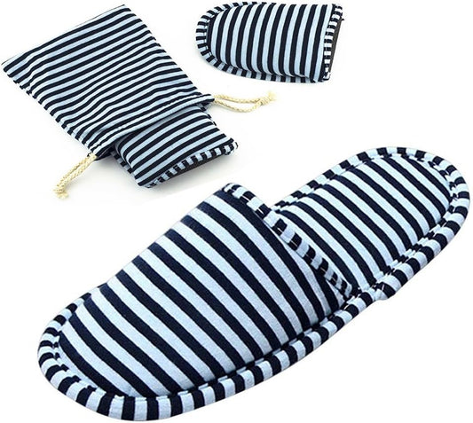 Portable Cotton Travel Slippers Reusable Spa Hotel Indoor Guest Slippers