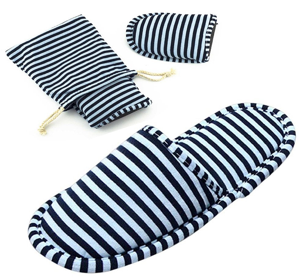 Portable Cotton Travel Slippers Reusable Spa Hotel Indoor Guest Slippers