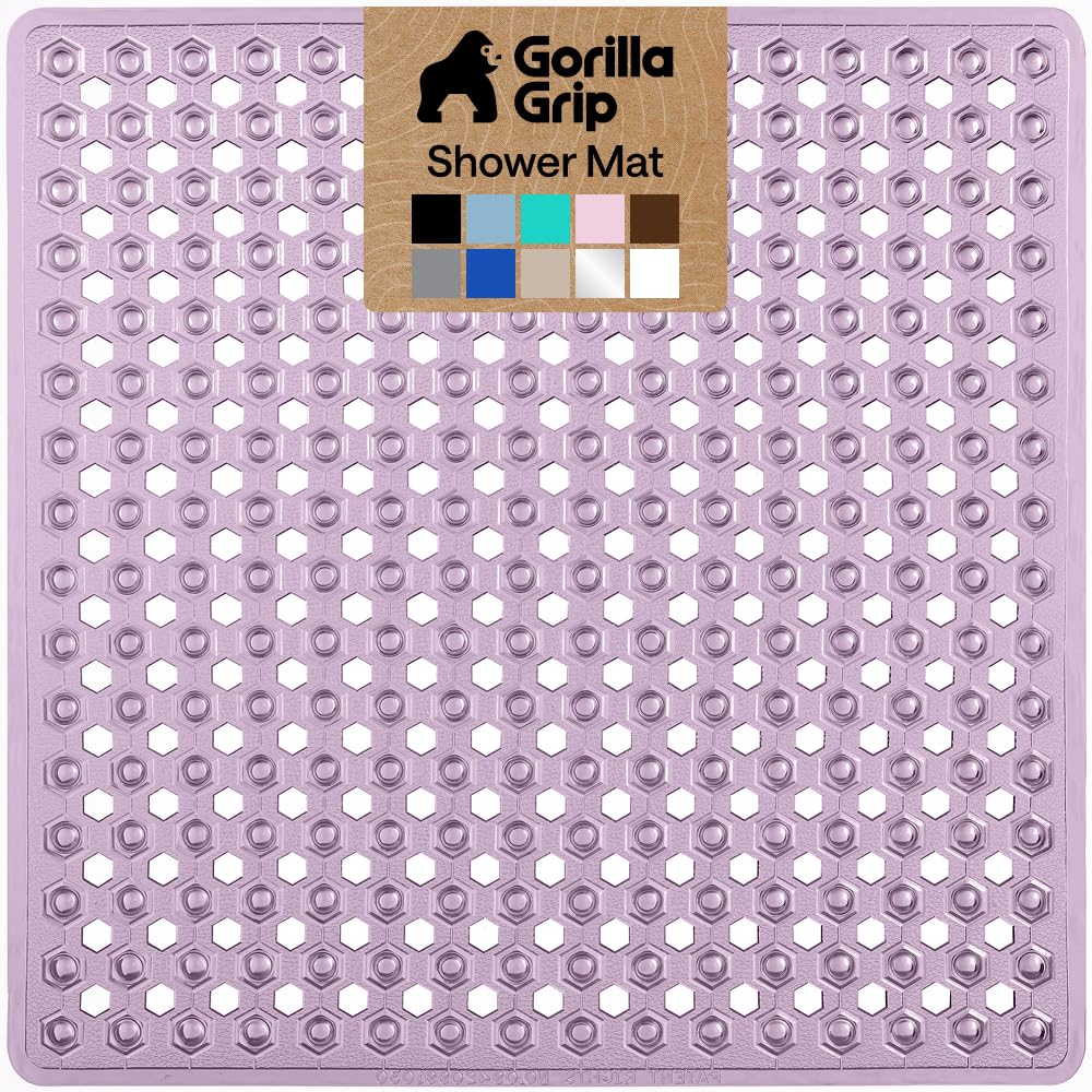 GORILLA GRIP Bath Tub Shower Mat, Bathtub Floor Liner, 35x16 Gray Opaque