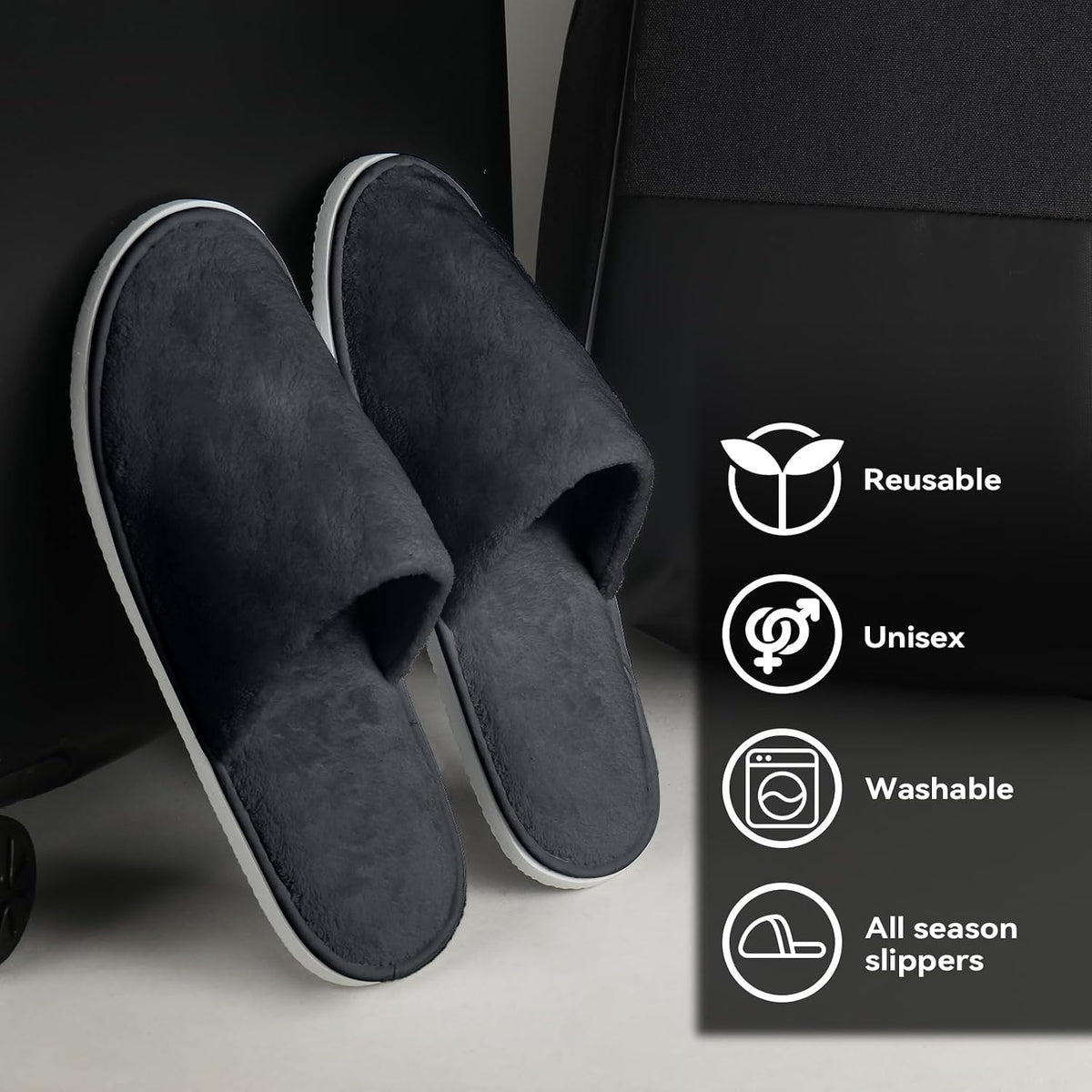 10 Pairs Disposable Guest Slippers, One Size Slippers