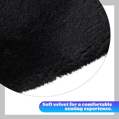 Toilet Lid Cover and Toilet Tank Lid Cover, Soft Velvet Toilets Covers with Elastic Bottom Bathroom Toilets Lids Seat Covers Set Replacement Machine Wash Replacement Fits Most Lids (Black)