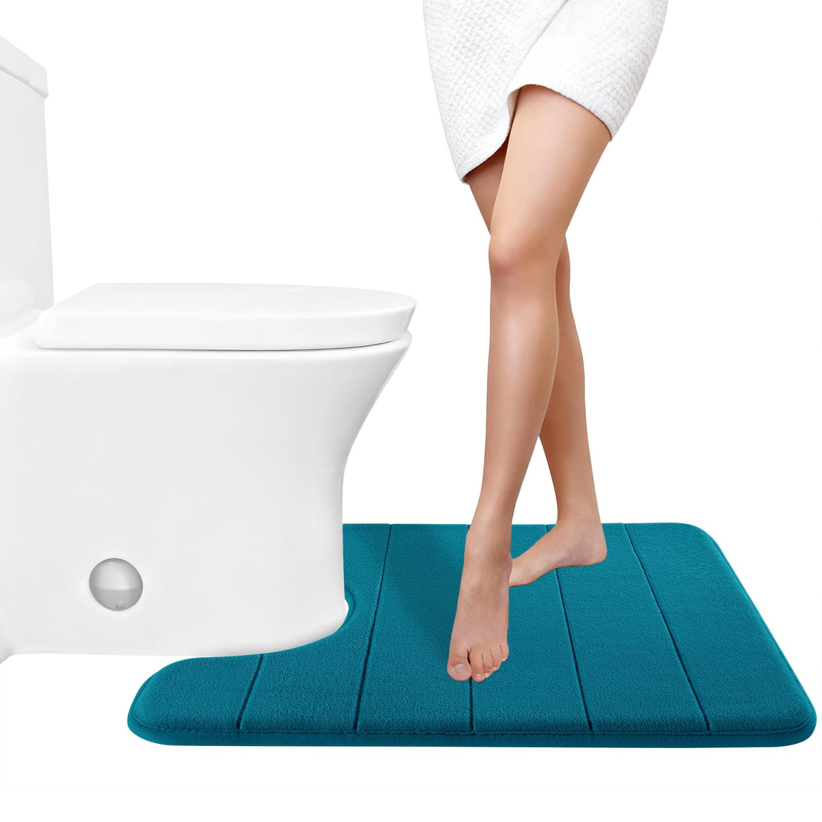 Yimobra Memory Foam Bath Mat, Super Soft Absorbent Bathroom Rug Non Slip, Quick Dry, Machine Washable Floor Carpet for Tub Shower, Home Decor Accessories, 24x17, Cream