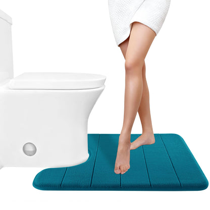 Yimobra Memory Foam Bath Mat, Super Soft Absorbent Bathroom Rug Non Slip, Quick Dry, Machine Washable Floor Carpet for Tub Shower, Home Decor Accessories, 24x17, Cream