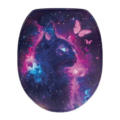 Purple Lavender Elongated Toilet Seat Cover Soft and Absorbent Fabric Toilet Lid Cover Oval Fits Most Standard Lids with Elastic Band for Bathroom Decor Accessories Protective