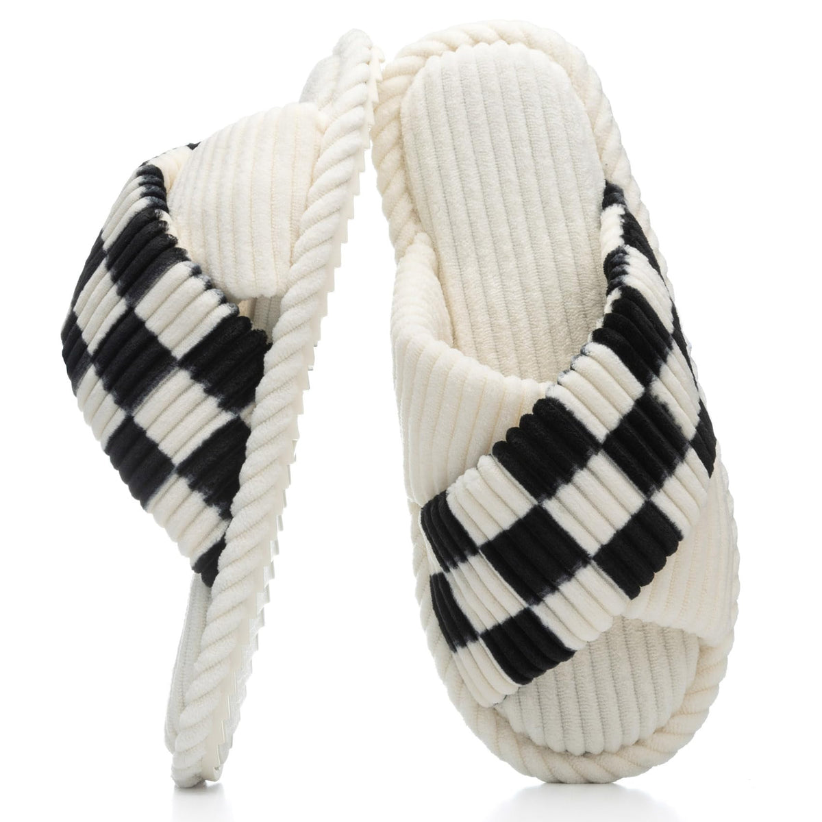 GOEWY Slippers for Women with Memory Foam Open toe House Bedroom Shoes