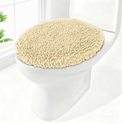 Soft Chenille Toilet Lid Cover 19.5L" x 18.5W" Machine Washable
