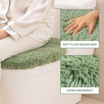 Microfiber Elongated Toilet Seat Cover, 19.5"x15" Machine Washable