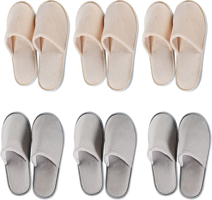 OSTADARRA 6-10 Pairs Spa Slippers, Non Slip Disposable Slippers For Guest