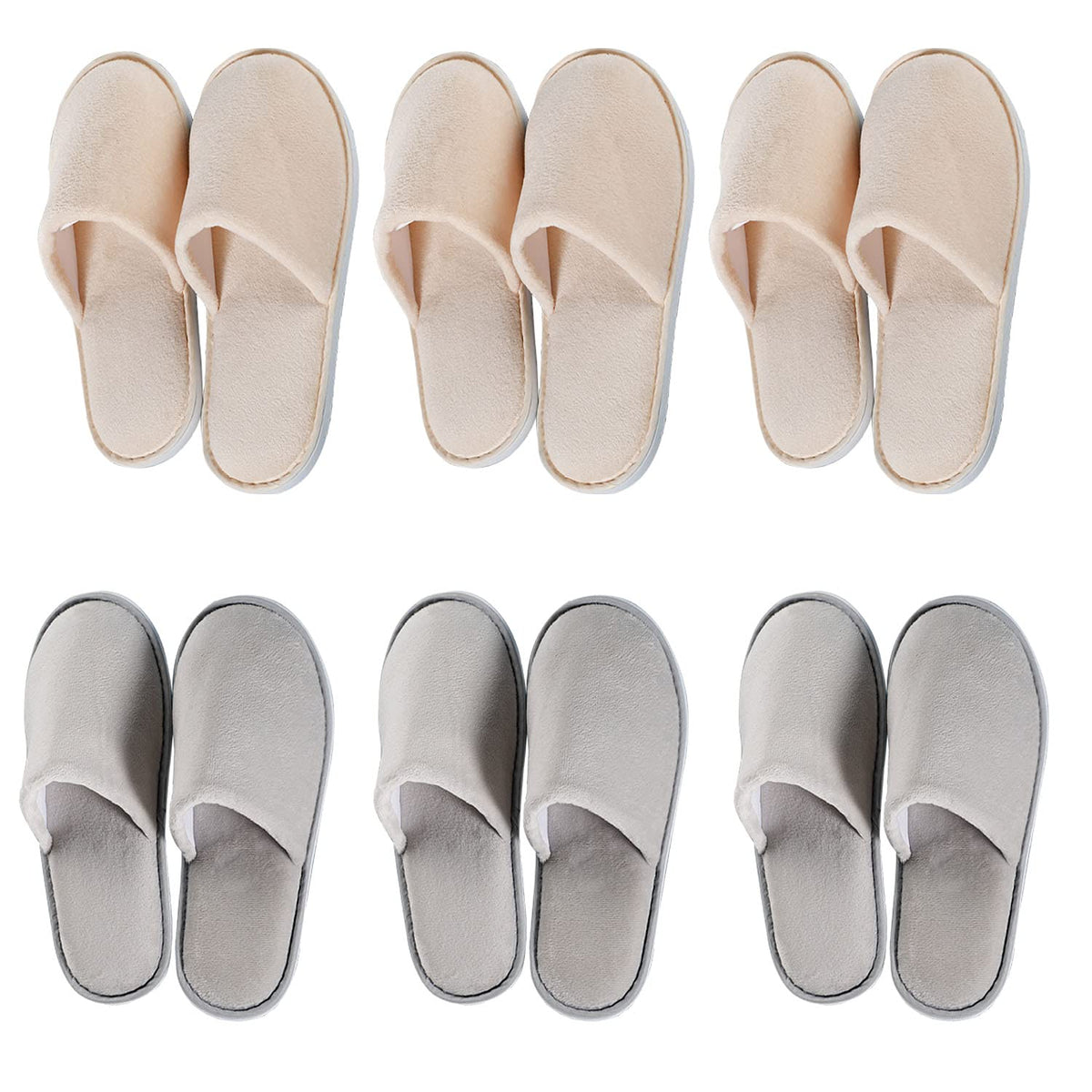 OSTADARRA 6-10 Pairs Spa Slippers, Non Slip Disposable Slippers For Guest