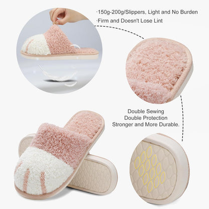 SINNO Cute Animal Slippers for Women Indoor Outdoor Memory Foam House Slipper Soft Warm Cozy Fuzzy Bedroom Non-Slip Shoes Christmas Gift ladies