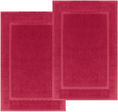 KAHAF COLLECTION Bath Mat Floor Towel Set - Absorbent Cotton Hotel Spa Shower/Bathtub Mats [Not a Bathroom Rug] 22"x34" Pack of 2