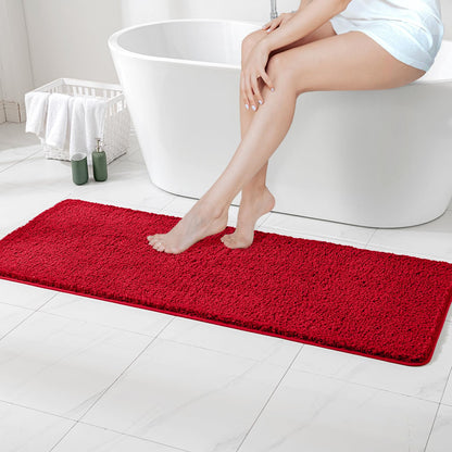 MIULEE Teal Bathroom Rugs Soft Small Microfiber Bath Mat 16x24 Inch