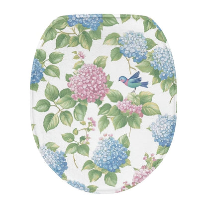 Purple Lavender Elongated Toilet Seat Cover Soft and Absorbent Fabric Toilet Lid Cover Oval Fits Most Standard Lids with Elastic Band for Bathroom Decor Accessories Protective