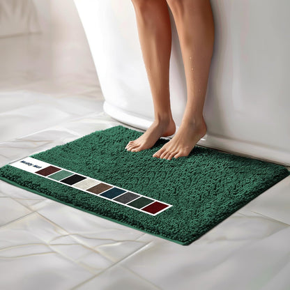 Muddy Mat Chenille Bathroom Rugs Quick Dry Microfiber Mats Non Slip Washable, Extra Thick, Soft and Highly Absorbent Bath Mats for Bathroom, Kitchen, and Shower Floor - Grey Small 28"X18"