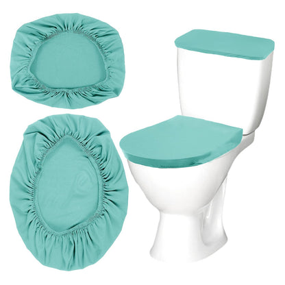 Toilet Tank Cover and Toilet Lid Cover Washable Toilet Cover Set with Elastic Bottom Soft Stretch Fabric Cover for a Lid Toilet Tank Toilet Top Cover Back of Toilet Tank Cover Replacement (Green)