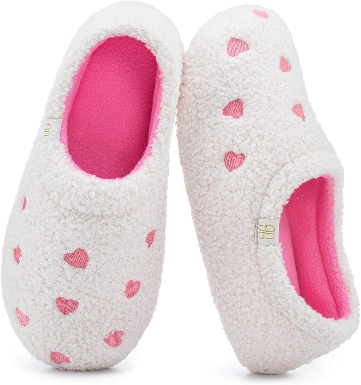 HomeTop Women's Fuzzy Curly Fur Fleece Lining Memory Foam Loafer Slippers