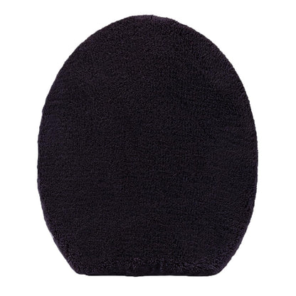 Madeals Microfiber Toilet Lid Cover Soft and Absorbent, Comfortable Bathroom Microfiber Toilet Lid Cover Seat Fits Most Size Toilet Lids for Navy Blue