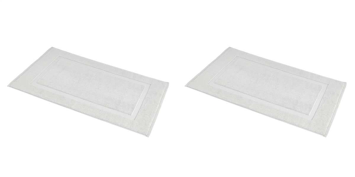Amazon Basics Premium 100% Cotton Absorbent Soft Bath Mat, Machine Washable, 684 GSM, 20" x 30", White, Hotel Spa Bathmats, 6-Pack (Previously AmazonCommercial)