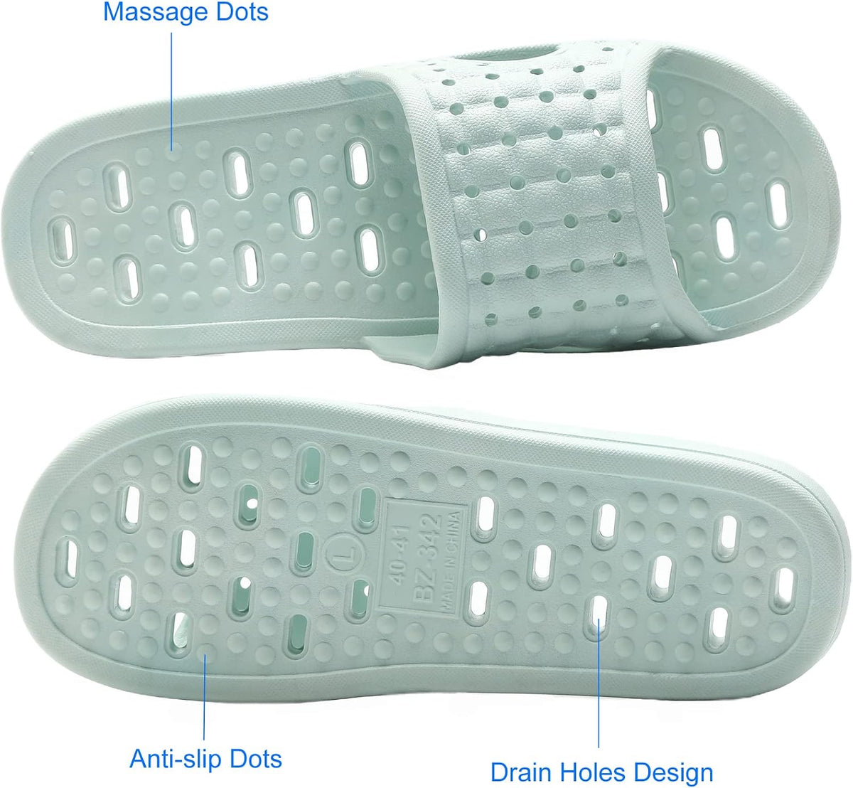 COZYAREA Shower Shoes Quick Dry Non-Slip Bathroom Slippers for Men Women Dorm Home Slides