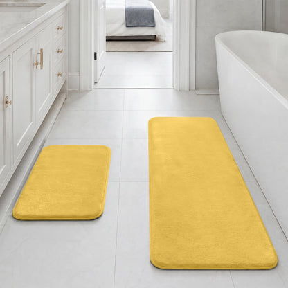 HUXMEYSON Bathroom Rugs Sets 3 Piece, Non-Slip & Quick Dry Bath Mat Set, Ultra Soft Velvet Bath Rugs for Bathroom, Toilet and Shower Floor, Grey