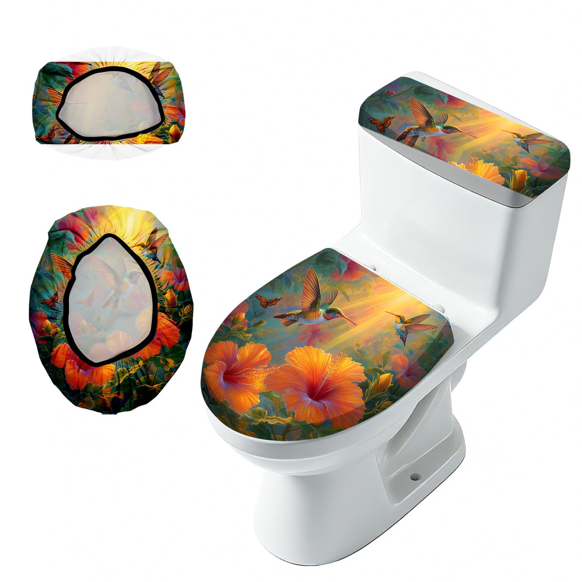 2 Piece Toilet Seat Cover Set with Tank Cover for Bathroom Decor